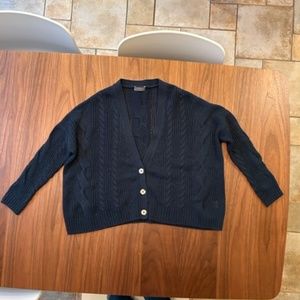 N.Peal Blue Embel Cashmere Cardigan Sweater